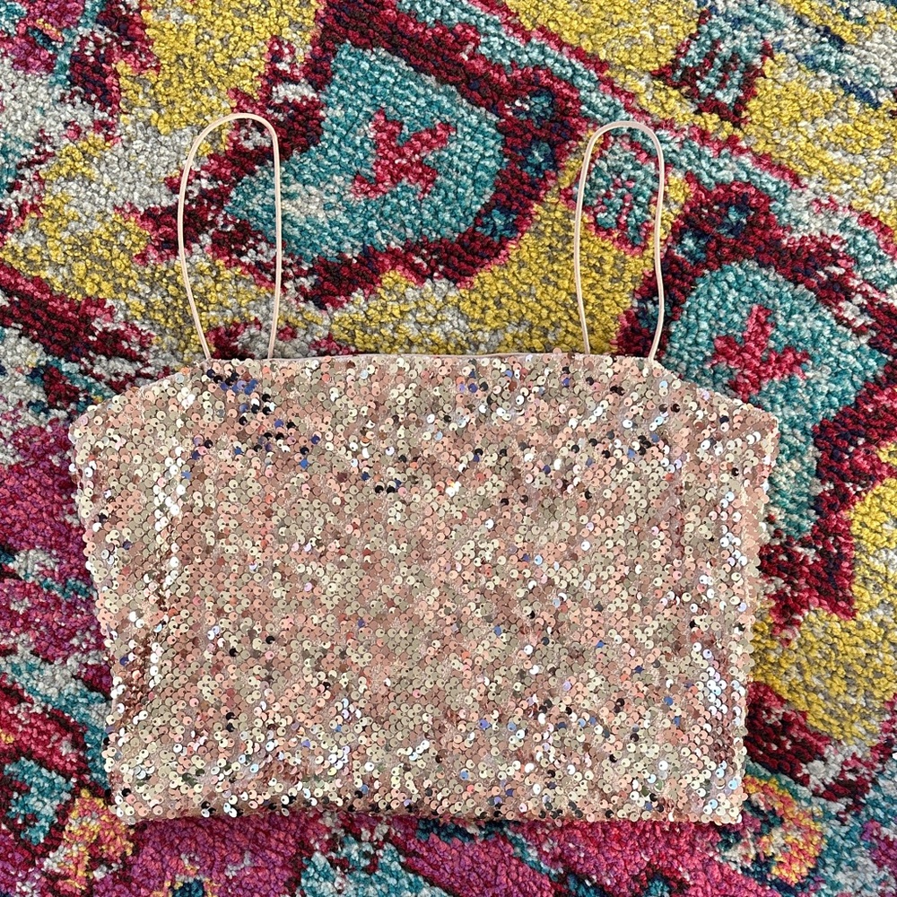 Garage Rose Gold Sequin Top